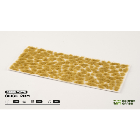 Gamers Grass Beige – 2 mm (Wild) | 115 kępek trawy do suchych terenów i modeli